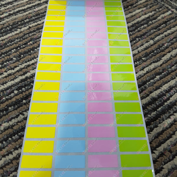 Small Plain Coloured Name Stickers