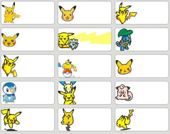 Medium Pokemon Name Stickers