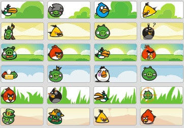 Small Angry Birds Name Stickers