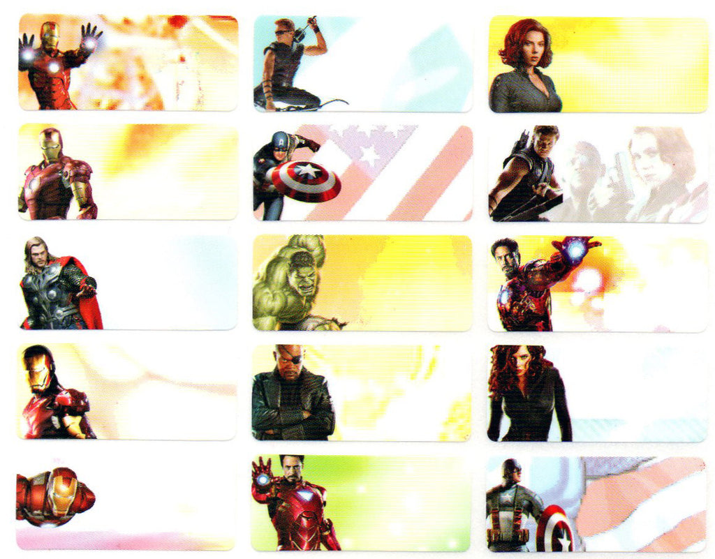 Medium Avengers Name Stickers