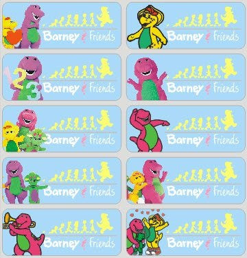 Large Barney Name Stickers