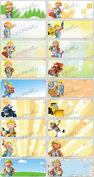 Large Bob The Builder Name Stickers