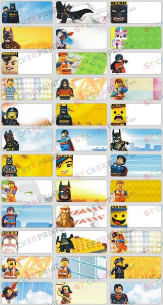 Medium Lego Movie Name Stickers