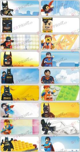 Large Lego Movie Name Stickers
