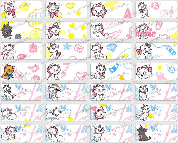 Small Marie Cat Name Stickers