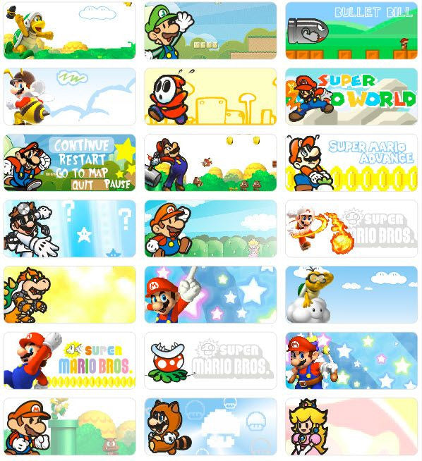 Medium Mario Name Stickers