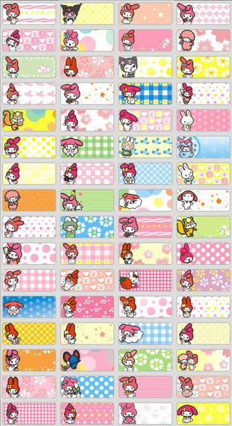 Small My Melody Name Stickers