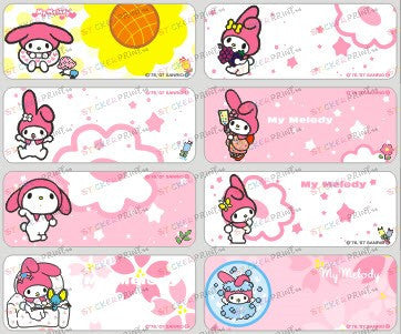 Large My Melody Name Stickers