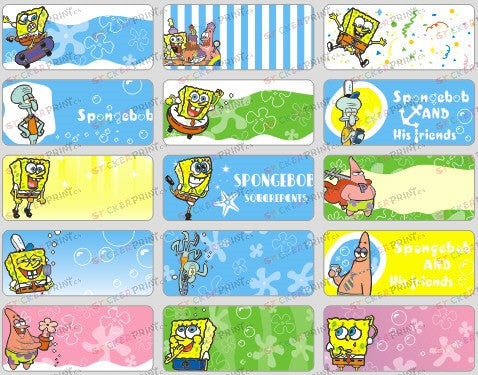 Medium Spongebob Name Stickers