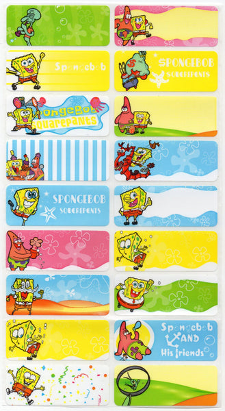 Large Spongebob Name Stickers