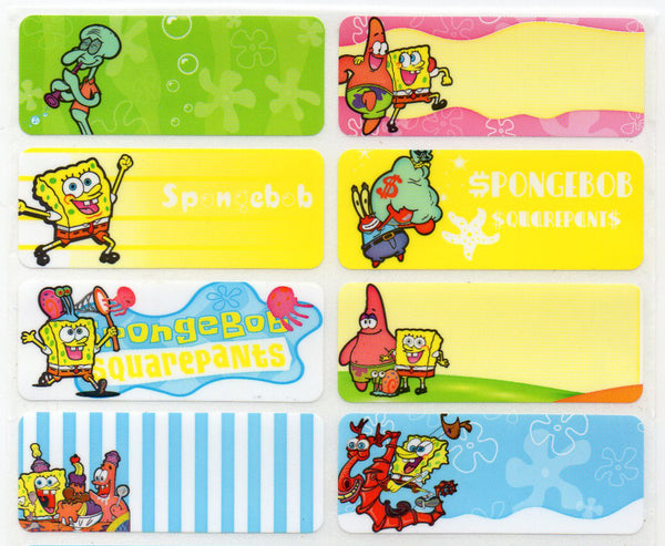 Large Spongebob Name Stickers