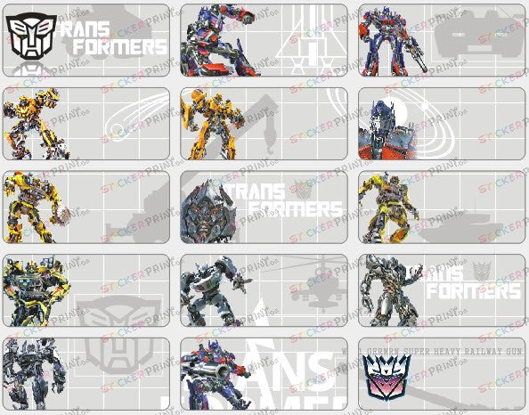 Medium Transformers Name Stickers