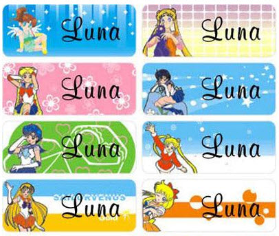 Large Sailor Moon Name Stickers