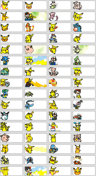 Small Pokemon Name Stickers