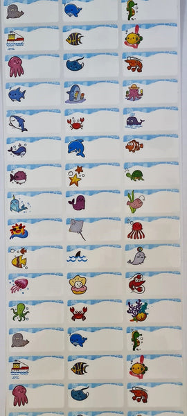 Medium Ocean Animals Name Stickers